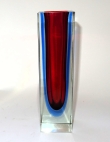 Flavio Poli - sommerso vaas rood blauw