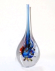 Paul Spannenberg - glasobject / fles blauw