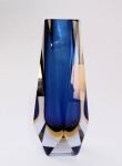 Murano blokvaas blauw geel